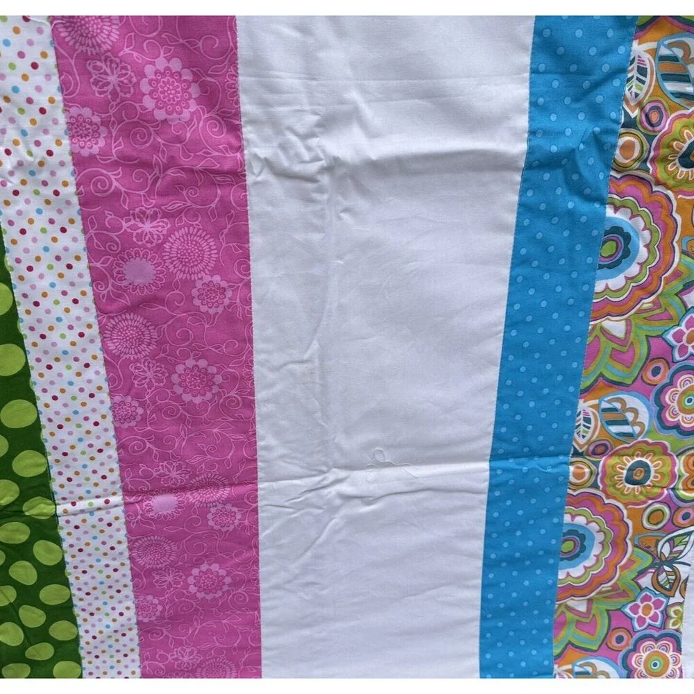 Boho Floral Baby Blanket Quilt Cotton Nursery Playmat 51” x 40” Bedding